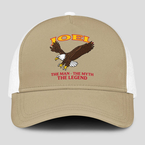 The Man The Myth The Legend Eagle Khaki Mesh Cap JOEL 13K1 C210PF