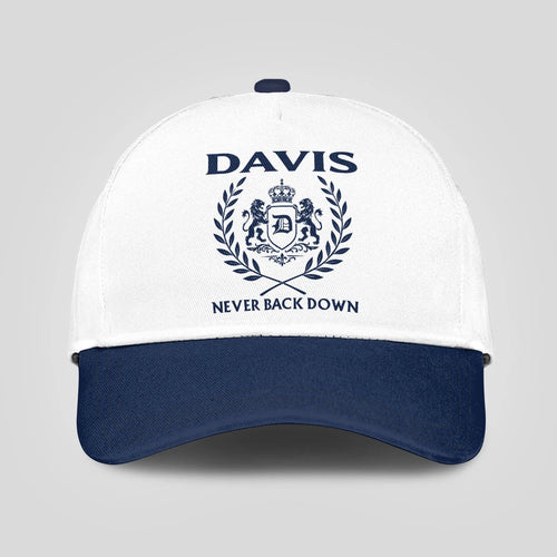Never Back Down Blue And White Cap DAVIS 13K1 C59PF