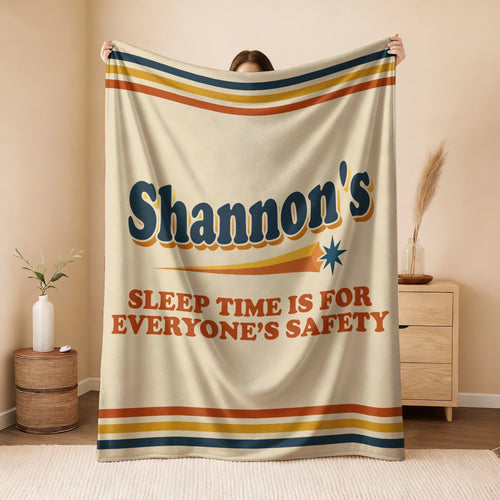 Your Name's Sleep Time Funny Retro Fleece Blanket SHANNON 13K1 BK67