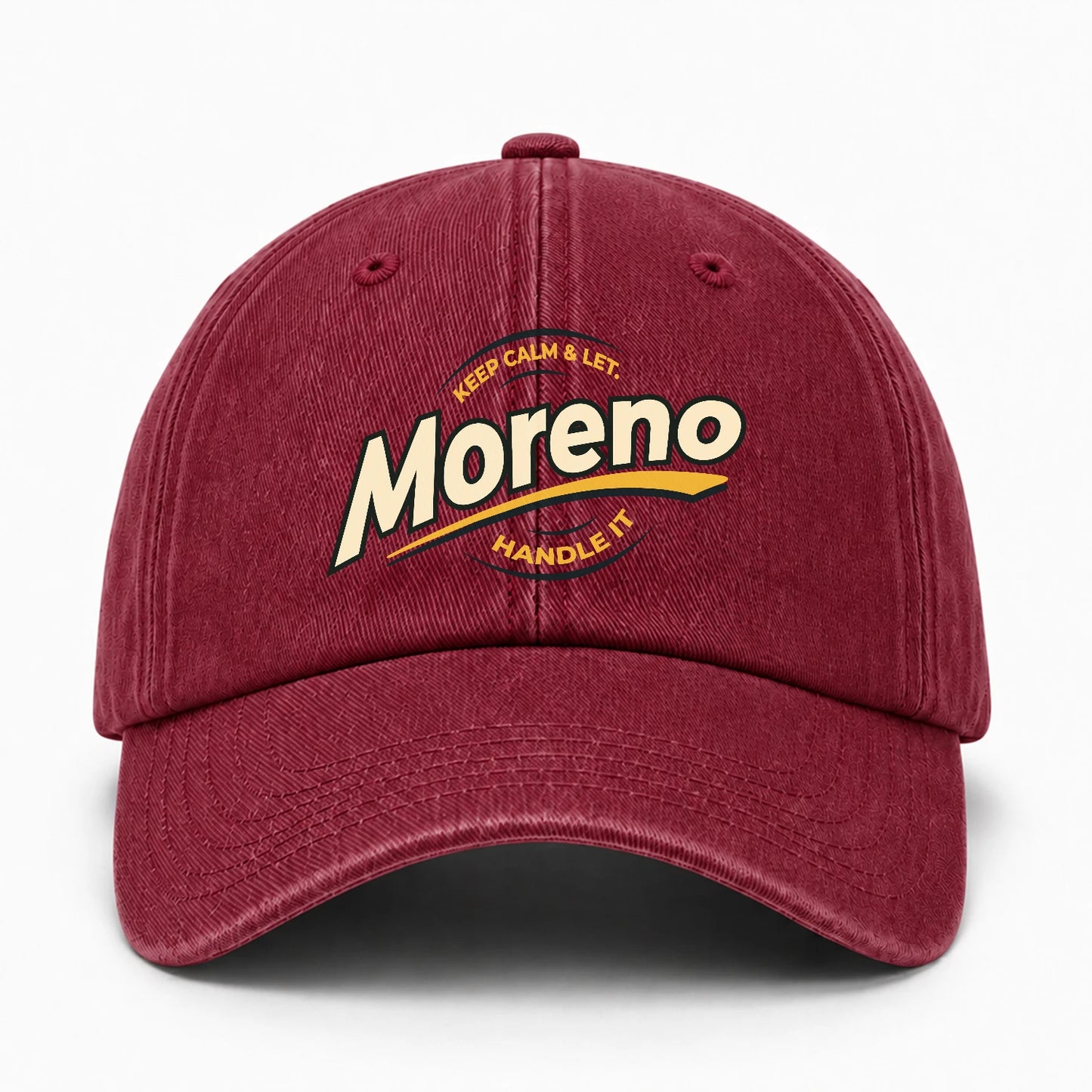 Keep Calm & Let Your Name Handle It Burgundy Washed Cap MORENO 13K1 C105PF