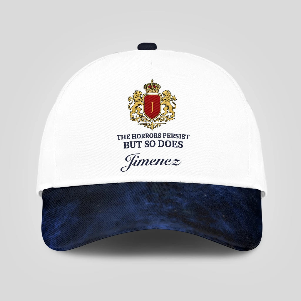 The Horrors Persist But So Does Your Name Elegant Blue And White Cap JIMENEZ 13K1 C123PF