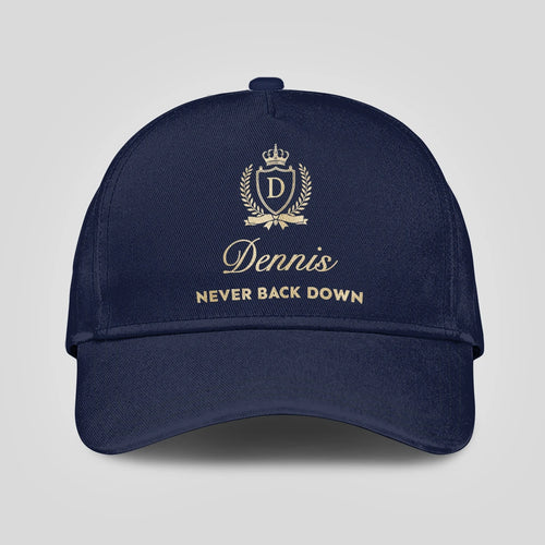 Never Back Down Luxury Crest Navy Cap DENNIS 13K1 C167PF