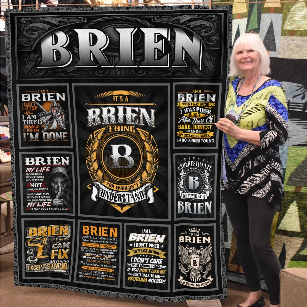 BRIEN Personalized Blanket | Custom Name Cozy Throw Gift 13K5-BK2