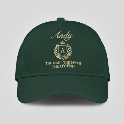 The Man The Myth The Legend Crest Forest Green Cap ANDY 13K1 C159PF