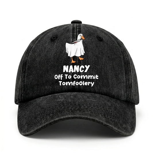 Off To Commit Tomfoolery Funny Goose Washed Cap NANCY 13K1 C131PF