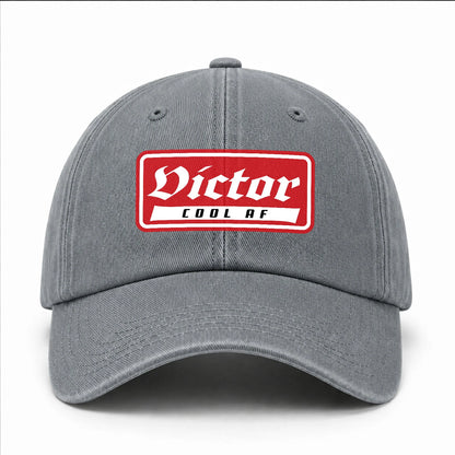 Your Name Cool Af Red Logo Funny Washed Cap VICTOR 13K1 C79PF