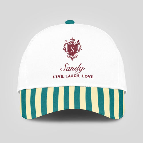 Live Laugh Love Green And Yellow Royal Cap SANDY 13K1 C122PF