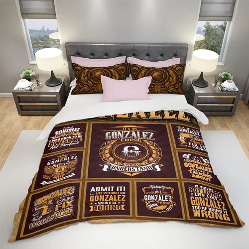 GONZALEZ Limited Edition Personalized Bedding Set 13K1-BS3