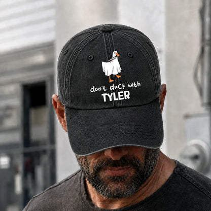 Don't Duck With Your Name Funny Washed Cap TYLER 13K1 C129PF
