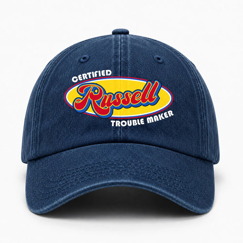 Certified Your Name Trouble Maker Washed Cap RUSSELL 13K1 C73PF