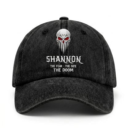 Your Name The Fear The Fate The Doom Skull Washed Cap SHANNON 13K1 C98PF