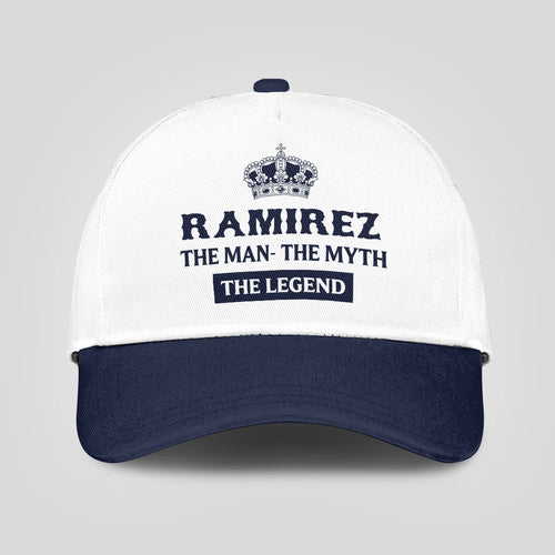 The Man The Myth The Legend King Crown Blue And White Cap RAMIREZ 13K1 C147PF