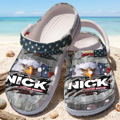 NICK 13K1-CR1 Personalized Name Clogs "Team Lifetime Member"