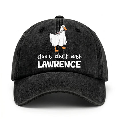 Don't Duck With Your Name Funny Washed Cap LAWRENCE 13K1 C129PF