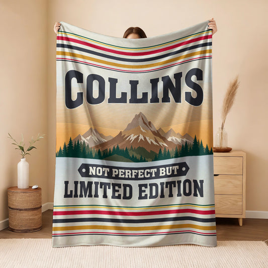 Not Perfect But Limited Edition Vintage Mountain Fleece Blanket COLLINS 13K1 BK45