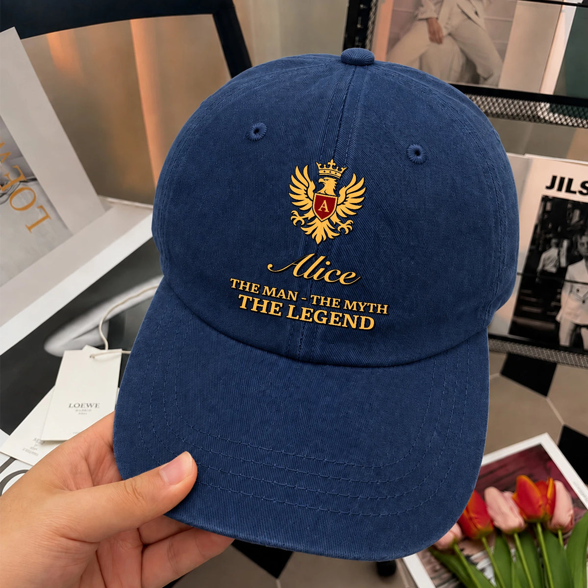 The Man The Myth The Legend King Eagle Washed Cap ALICE 13K1 C149PF