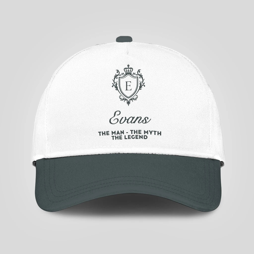 The Man The Myth The Legend Elegant Gray And White Cap EVANS 13K1 C170PF