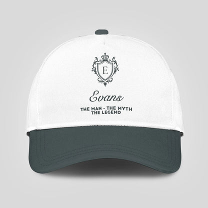 The Man The Myth The Legend Elegant Gray And White Cap EVANS 13K1 C170PF