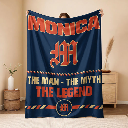 The Man The Myth The Legend Retro Fleece Blanket MONICA 13K1 BK53