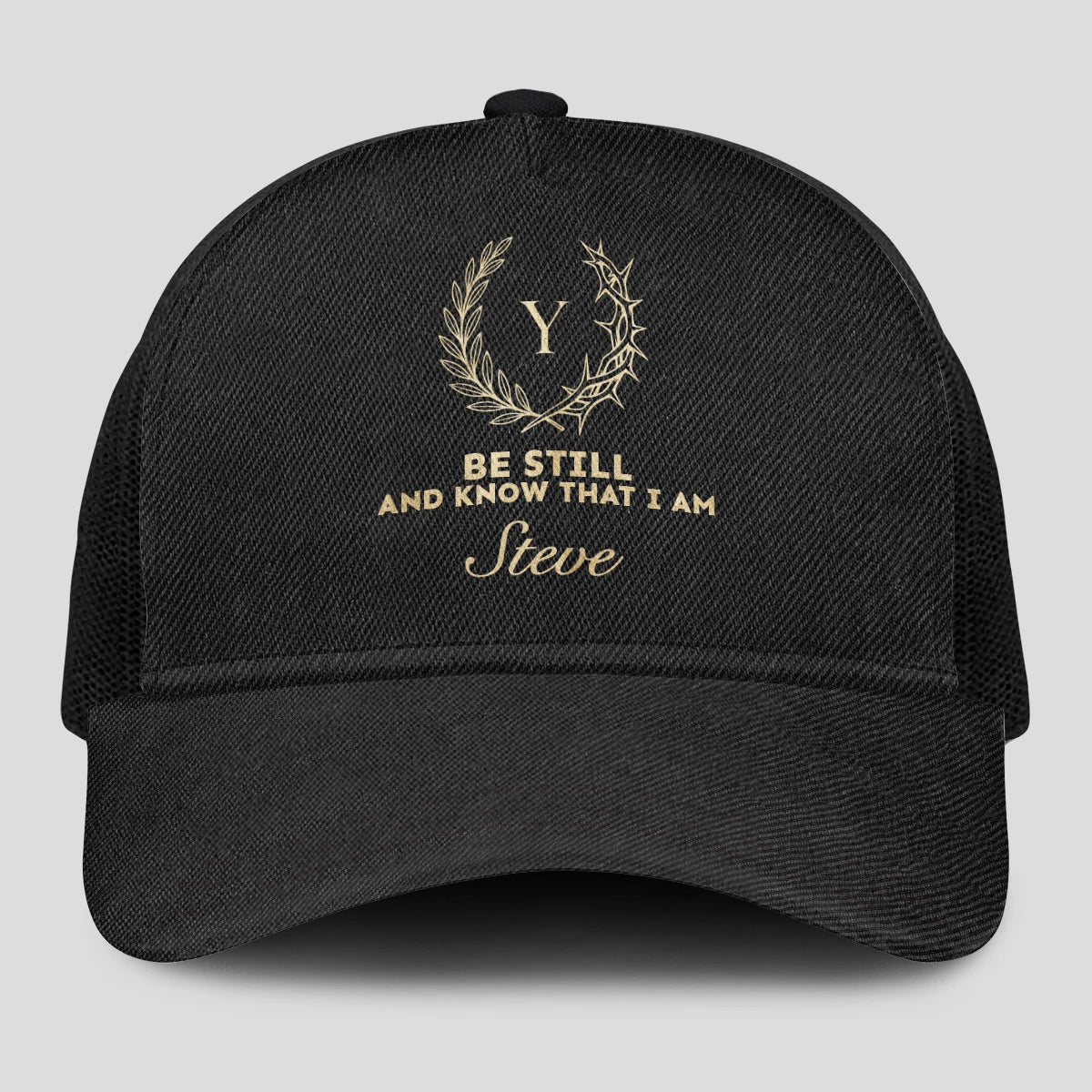 Be Still And Know That I Am Name Black Mesh Cap STEVE 13K1 C202PF