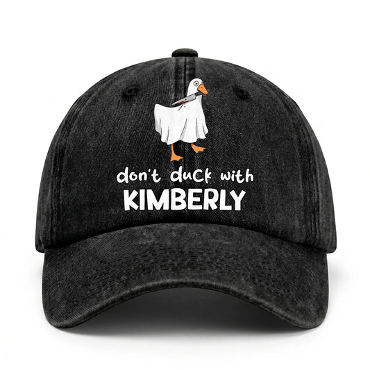 Don't Duck With Your Name Funny Washed Cap KIMBERLY 13K1 C129PF