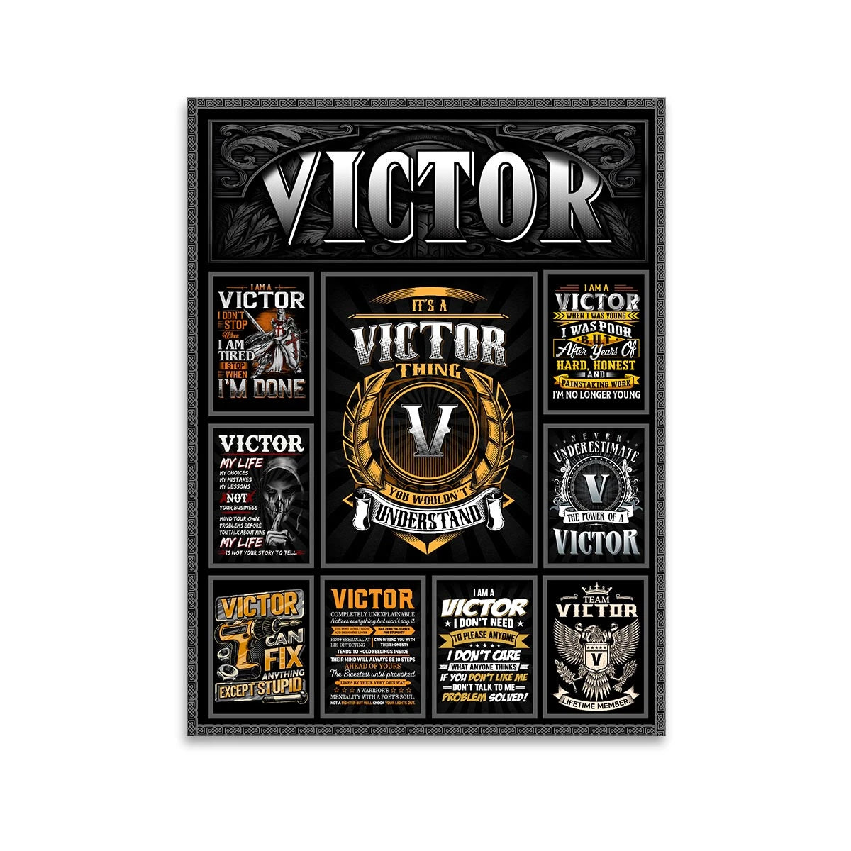 VICTOR Personalized Sponge Floor Mat – Custom Printed Home Decor 13K1-AR2