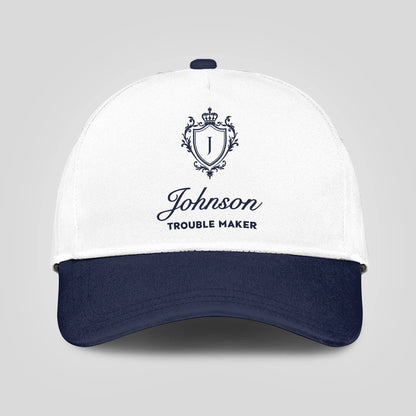 Trouble Maker Funny Blue And White Cap JOHNSON 13K1 C152PF