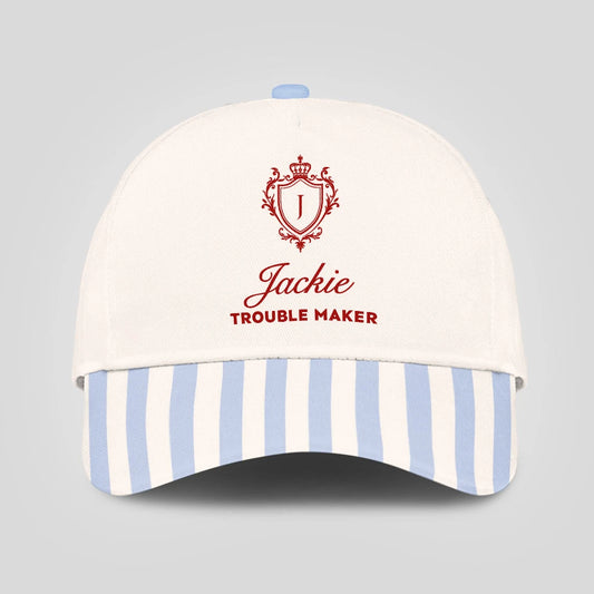 Trouble Maker Stripped Blue Beach Cap JACKIE 13K1 C74PF