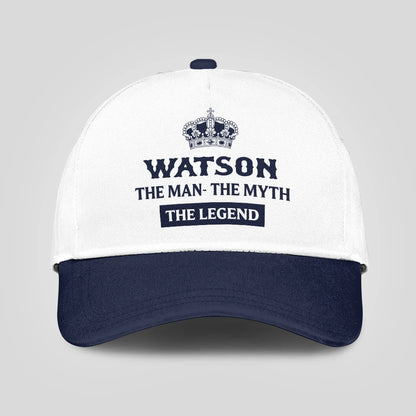 The Man The Myth The Legend King Crown Blue And White Cap WATSON 13K1 C147PF