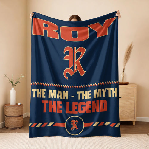 The Man The Myth The Legend Retro Fleece Blanket ROY 13K1 BK53