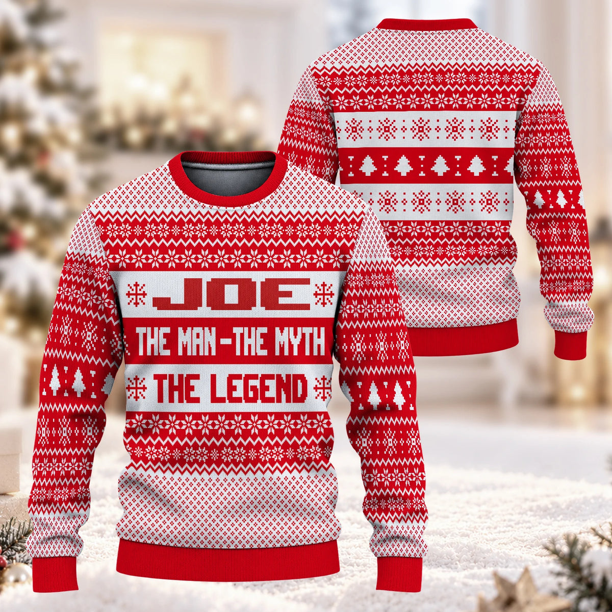 The Man The Myth The Legend Red Christmas Ugly Sweater JOE 13K1 UG04