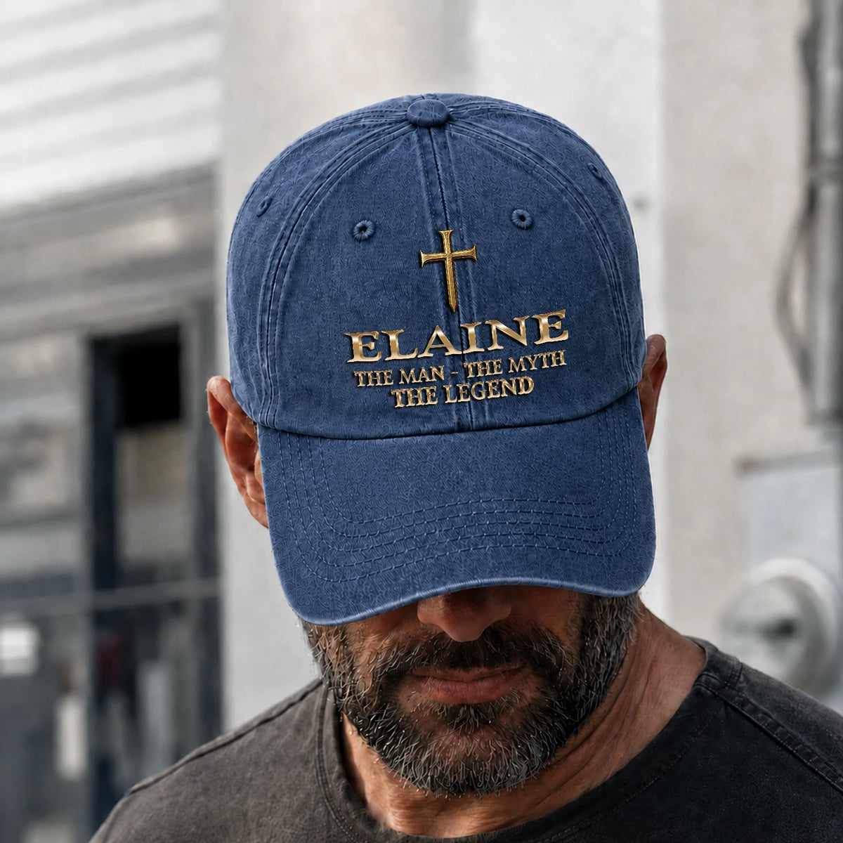 The Man The Myth The Legend Golden Cross Washed Cap ELAINE 13K1 C217PF