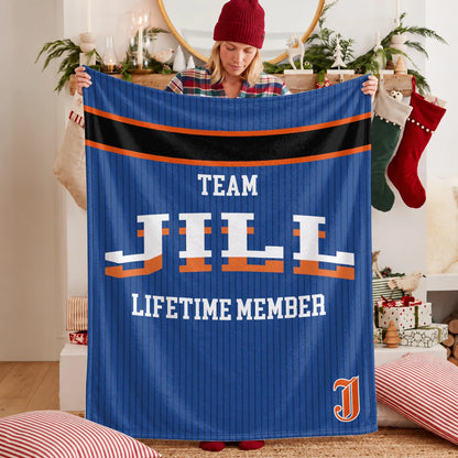 Team Your Name Lifetime Member Basketball Fleece Blanket JILL 13K1 BK47