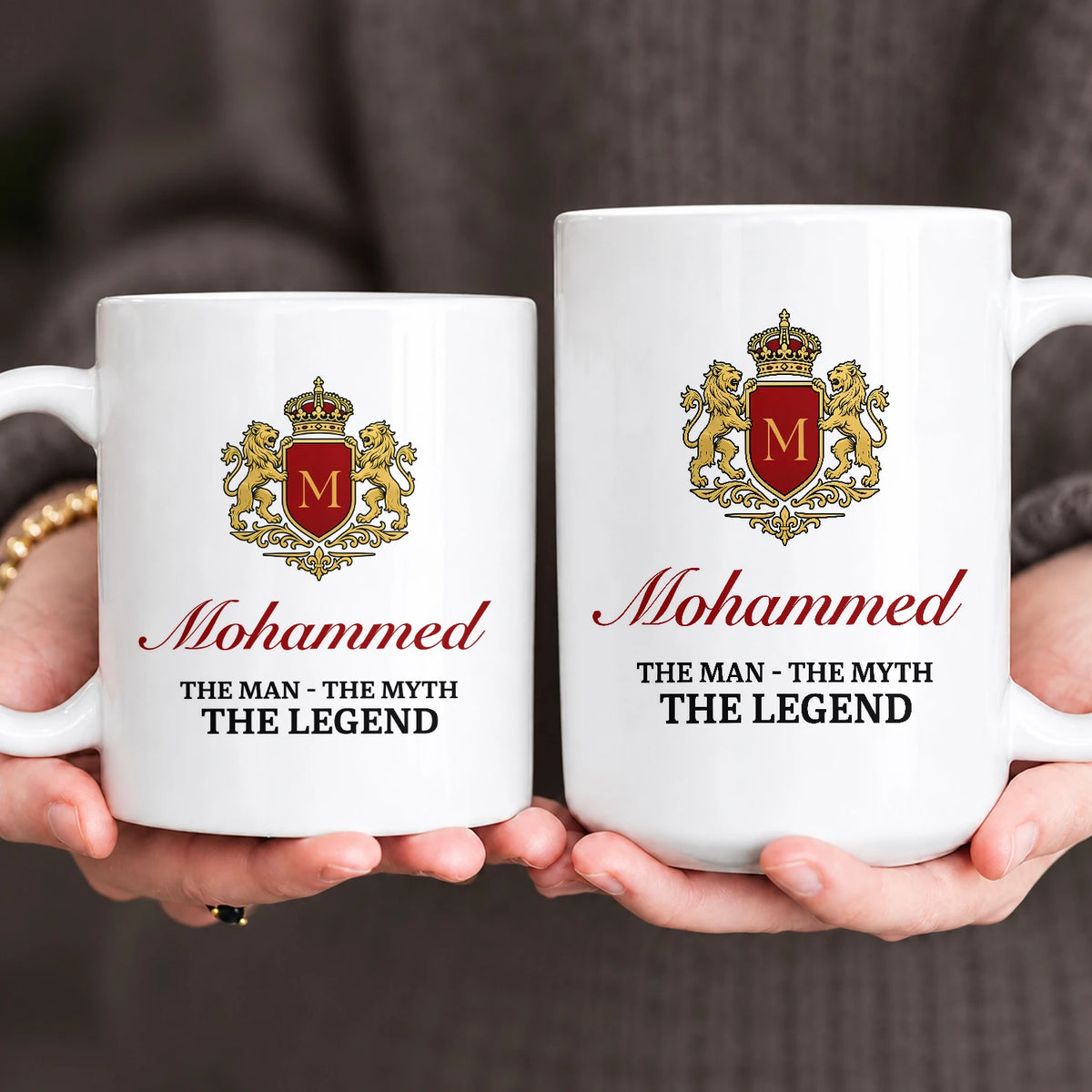 The Man The Myth The Legend Gold Royal Logo Mug MOHAMMED 13K1 MG03