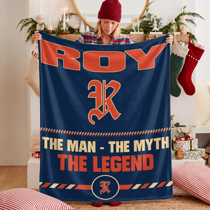 The Man The Myth The Legend Retro Fleece Blanket ROY 13K1 BK53