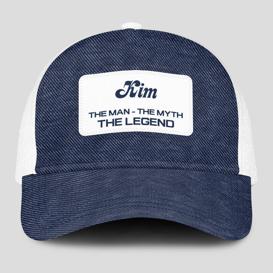The Man The Myth The Legend Blue Denim Mesh Cap KIM 13K1 C194PF
