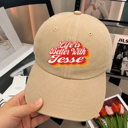 Life Is Better With Your Name Vintage Washed Cap JESSE 13K1 C67PF