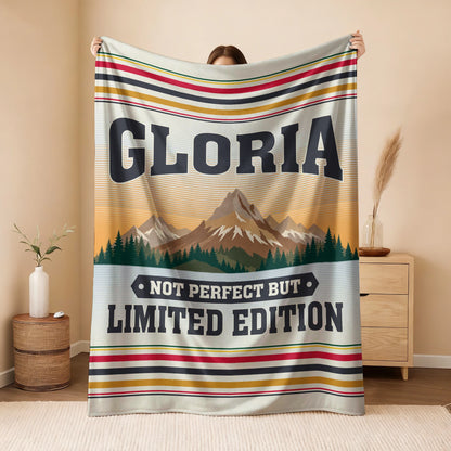 Not Perfect But Limited Edition Vintage Mountain Fleece Blanket GLORIA 13K1 BK45