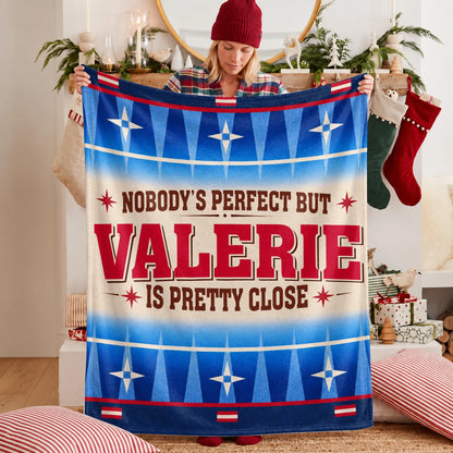 Nobody's Perfect But Your Name Is Close Native American Fleece Blanket VALERIE 13K1 BK57