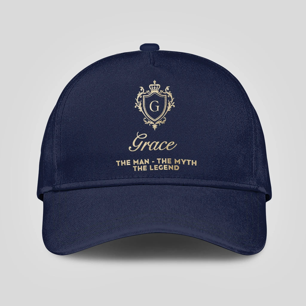The Man The Myth The Legend Golden Navy Cap GRACE 13K1 C138PF