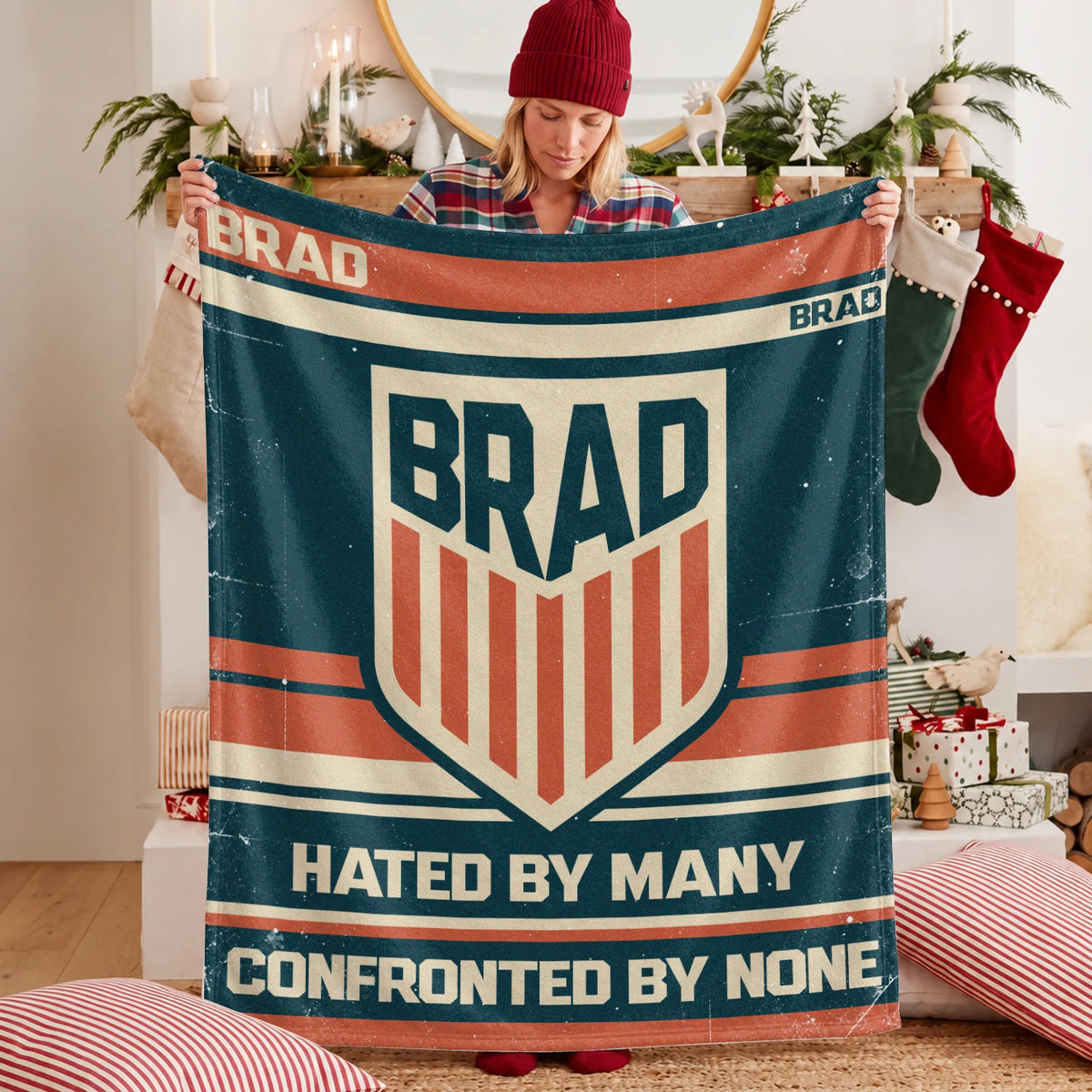 Hated By Many Confronted By None Retro Fleece Blanket BRAD 13K1 BK58