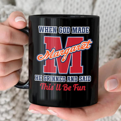 When God Made Your Name Personalized Baseball Mug MARGARET 13K1 MG07
