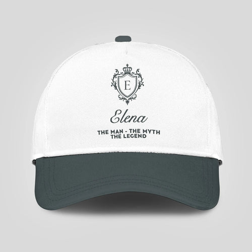 The Man The Myth The Legend Elegant Gray And White Cap ELENA 13K1 C170PF