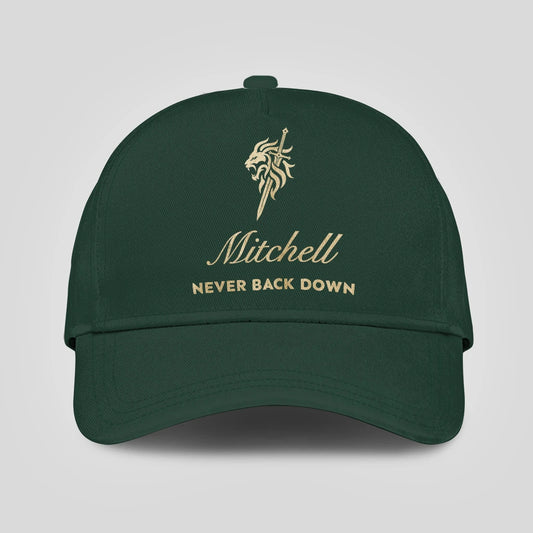 Never Back Down Lion And Sword Sage Green Cap MITCHELL 13K1 C178PF