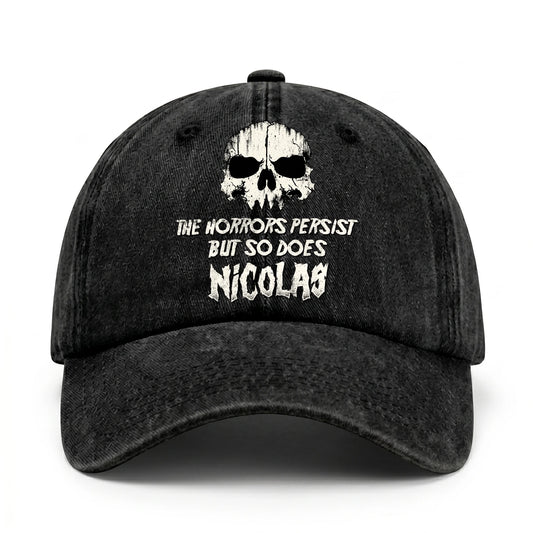 The Horrors Persist But So Does Your Name Cool Skull Washed Cap NICOLAS 13K1 C134PF