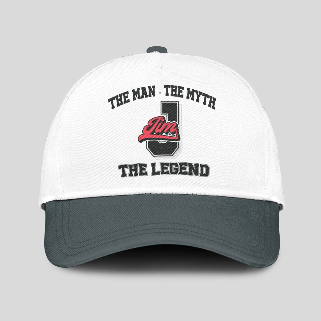The Man The Myth The Legend Custom Initial Letter And Name Cap JIM 13K1 C38PF