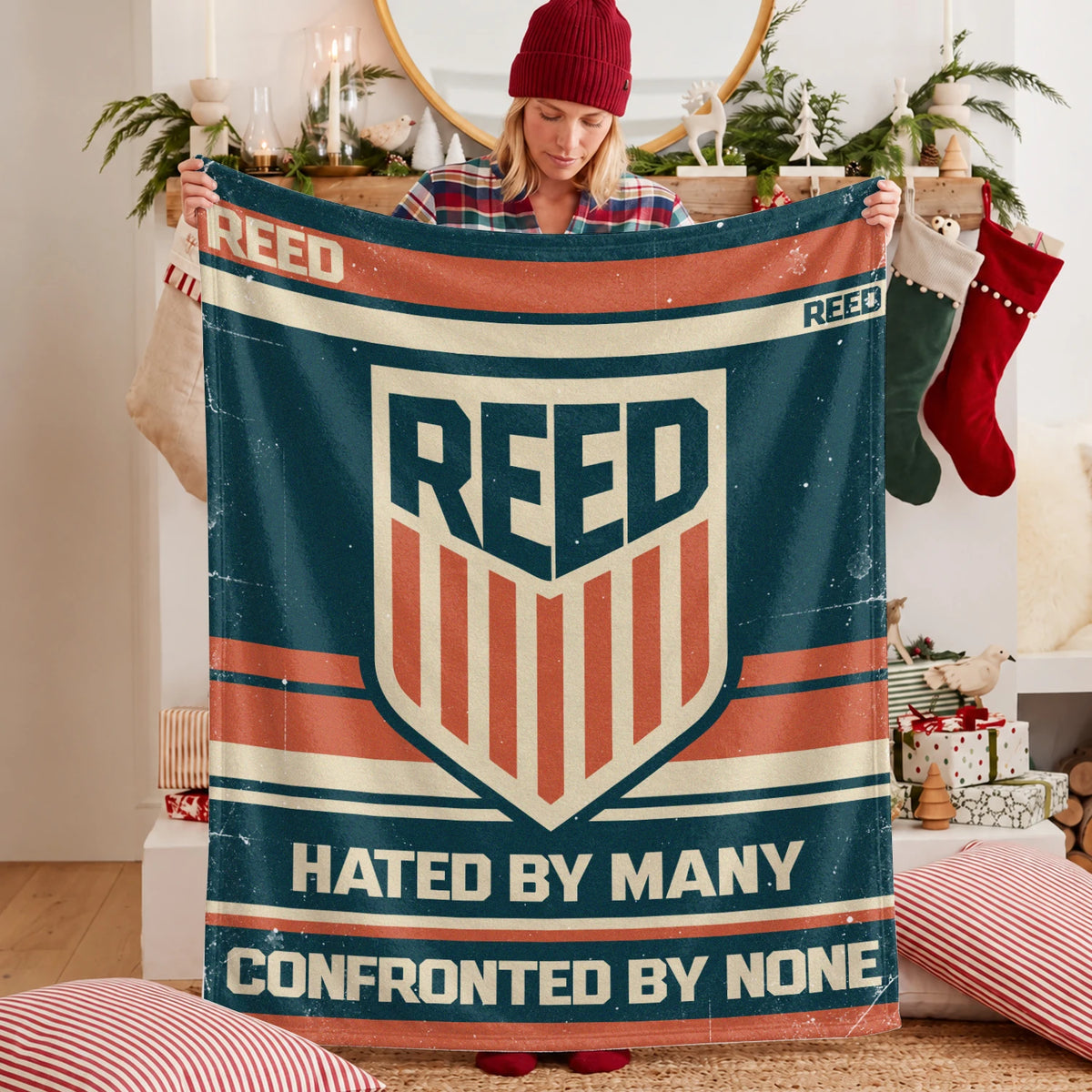 Hated By Many Confronted By None Retro Fleece Blanket REED 13K1 BK58