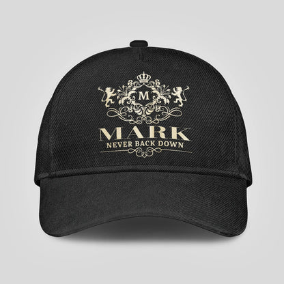 Never Back Down Royal Style Black Cap MARK 13K1 C179PF