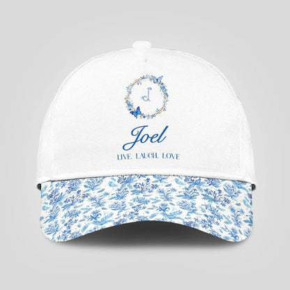 Live Laugh Love Blue Flowers Cap JOEL 13K1 C50PF