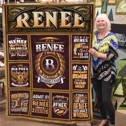 RENEE Personalized Blanket | Custom Name Cozy Throw Gift 13K1-BK4